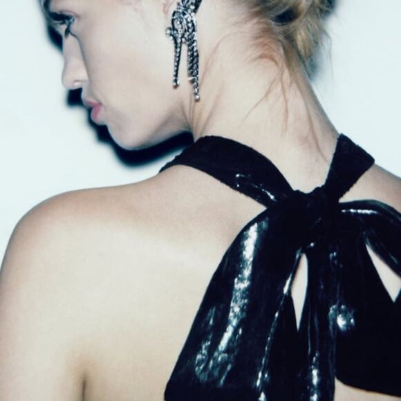 ZARA BLOGGER FAVORITE SHINY VELVET DRESS SPECIAL EDITION - Picture 8 of 12